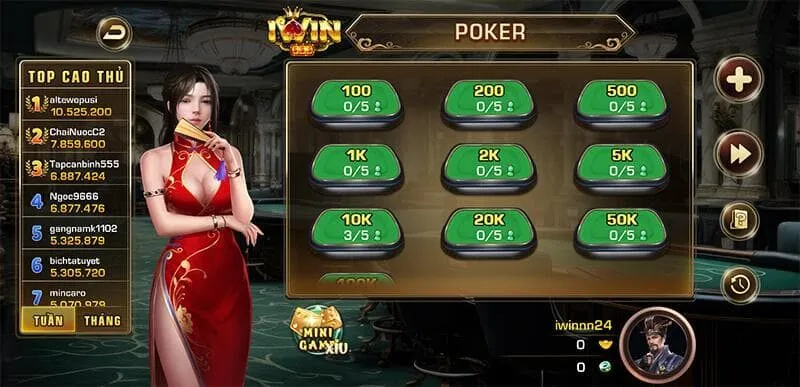 đặt cược game bài iwin